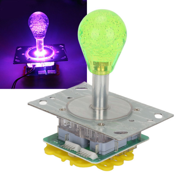Arcade Joystick Kit Färgglad 5-polig Oval Kristall Helt Automatisk LED Färgglad Upplyst Joystick för Spelkonsoler