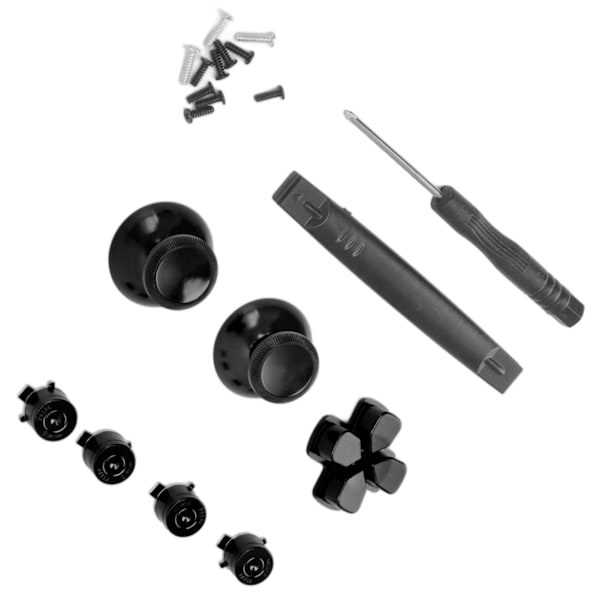 Knappesett for utskifting av aluminiumlegering Dpad-knapper for PS5-kontrollertilbehør Svart