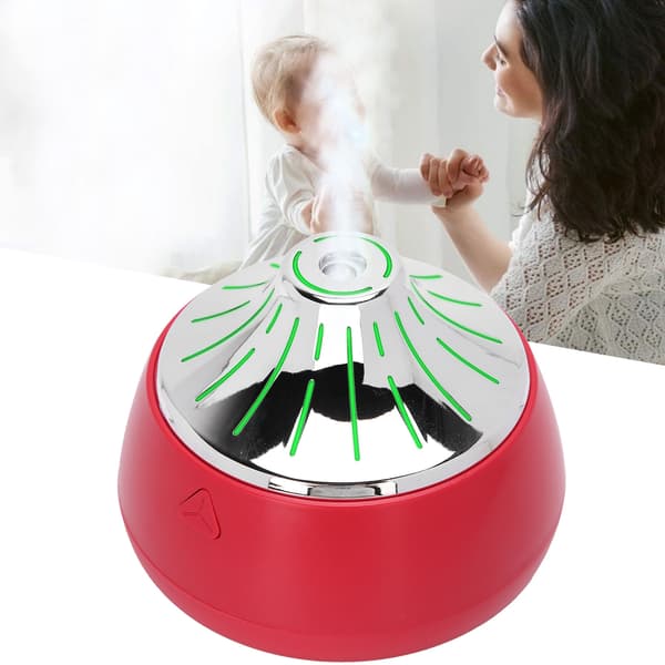 200 ml USB Luftfuktare Aromaterapi Diffuser Mini Mist Maker med Skrivbordslampa Röd Silver