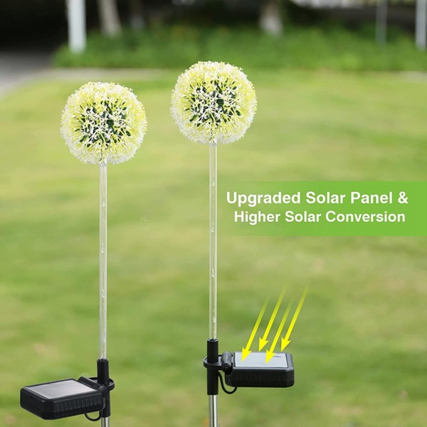 2 stk Solar Garden Lights Udendørs 16 Farverige LED Solar Garden Lights Dekorative til Patio Yard Landskab- W