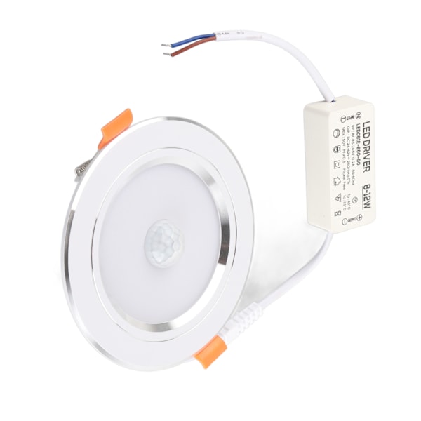 9W 18-LED Infrarød Sensor Taklampe med Kald Hvit Lys - Menneskekropps Induksjon Downlight