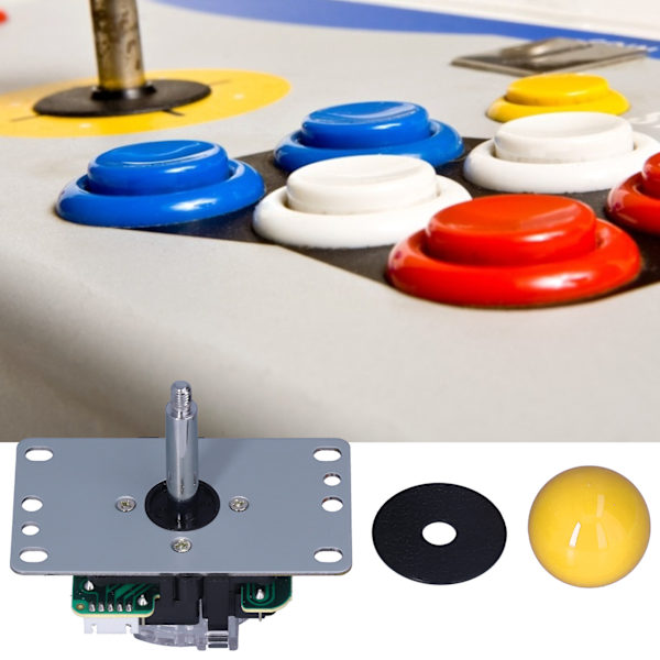 Arcade Joystick Klassisk 5-stifts 8-vägs Arcade Joystick Ersättningsdelar för Xbox 360 för PS2 för PS3 Gul