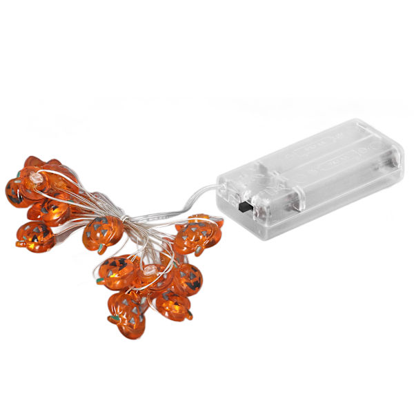 20-stykker 2m Batteridrevne LED-Gresskarlysstreng - Kobbertråd Halloween-dekor for innendørs og utendørs DIY-prosjekter