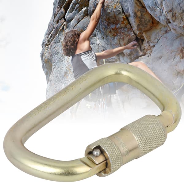 Master Lock D-formet Karabiner for Klatring med Automatisk Låsing, Høy Bæreevne (Gull)