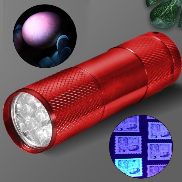 4,5V 9LED UV-taskulamppu Mini Expert Jade taskulamppu 365-400nm fluoresenssin havaitsemiseen punainen