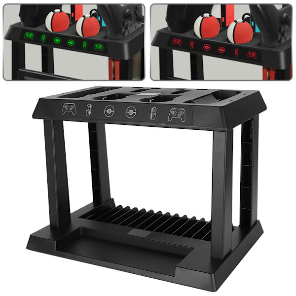 Multifunksjons ABS Laderbase Spillkort Oppbevaringsbrakett Holder for Switch