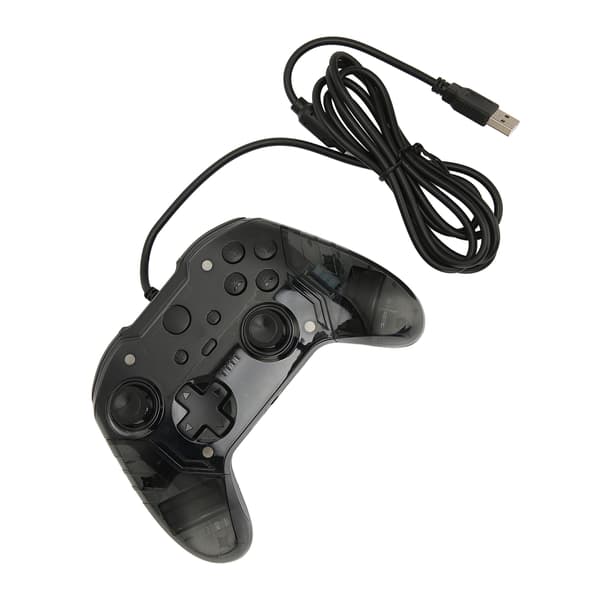 Trådløs Spilcontroller Dobbelt Vibration RGB Transparent Skal Gamepad til Xbox PC Sort
