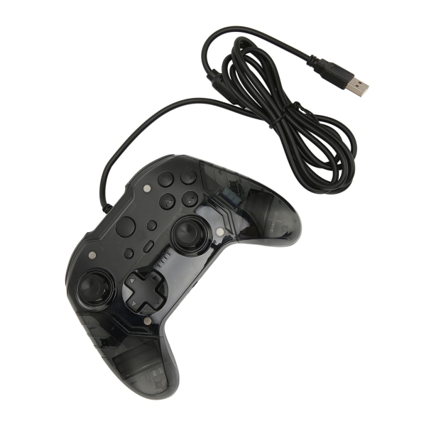 Trådløs Spilkonsol Dobbelt Vibration RGB Transparent Skal Gamepad Joystick til Xbox PC Sort
