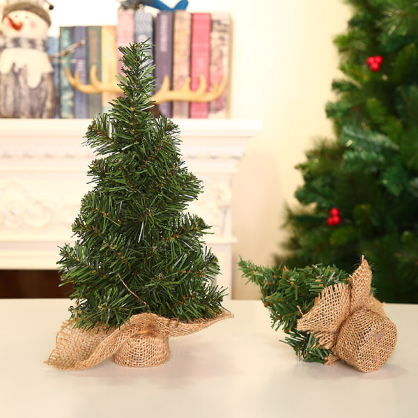 2kpl joulukuusi 20cm vihreä kuusi 30cm mini joulukuusi säkkikangas puu joulupäivän ostoskeskuksen ikkunan pöytäkoristeet