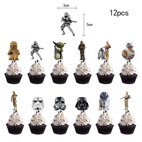 36 stk Star Wars-tema barnebursdagsdekorasjon med