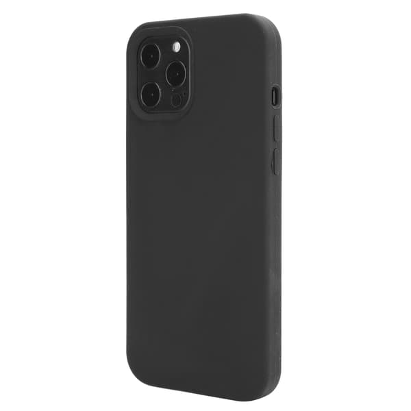 Flydende Silikone Stødsikkert Telefoncover til iPhone 12 Pro Max Sort