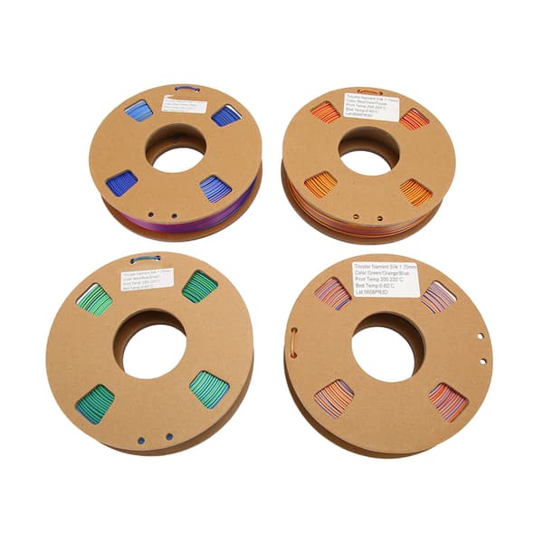 3D-printerfilament PLA 1,75 mm 250 g 4 stk. Trefarger 200–220 °C Refill-erstatning