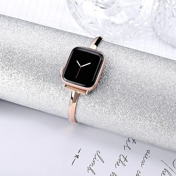Rosaguld 38/40/41 mm rustfrit stålrem, kompatibel med Apple Watch