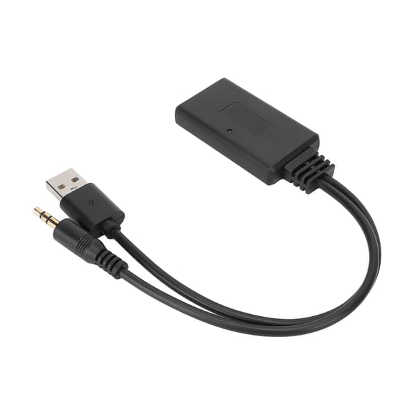 Bil Bluetooth 5.0 AUX-mottaker 3.5mm Jack Stereo Adapter med Mikrofon