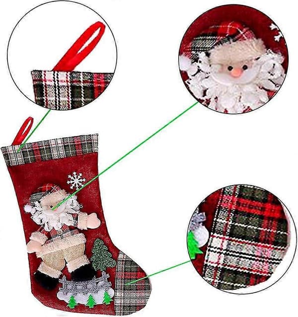 2 stycken julstrumpor stor presentpåse för julgransdekoration