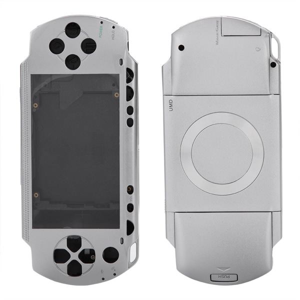Case Cover Replacement Full Shell Housing Set med knappsats för PSP 1000 (silver)