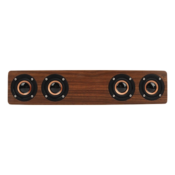 Trä Bluetooth-högtalare väckarklocka med 4 högtalare 4 spelmod hög effekt digital klocka för sovrum sängbord träkorn