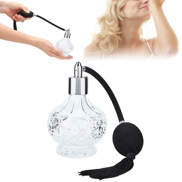 Retro Glas Parfymflaska Påfyllningsbar Tofs Tom Sprayflaska Atomizer 100ml