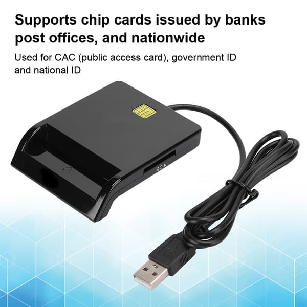 Smart Card Reader Sort Kompatibel med Windows Linux Mac OS