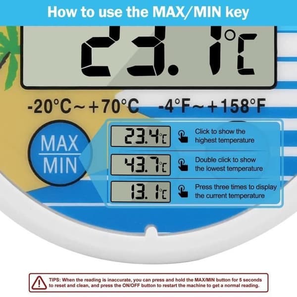 Flydende soldrevet digitalt pooltermometer - Elektronisk pooltermometer - Flydende soltermometer