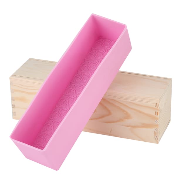 DIY Rosemønster Håndlaget Brød Såpeform Silikonforing Kakebaking Treboks Rosa