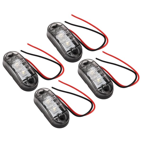 4 stk. LED Indvendige Sidemarkørlys 12V Stabil PC-materiale Velegnet til Campingvogne, Skibe og Yachter