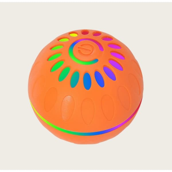 Interactive LED Pet Toy Ball - Self-Moving & Rechargeable for Cats & Dogs Orange