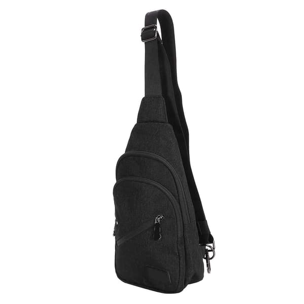 OX PLOW Bröstväskor för män Vattentät Casual Chest Sling Bag Polyester Shoulder Messenger Black