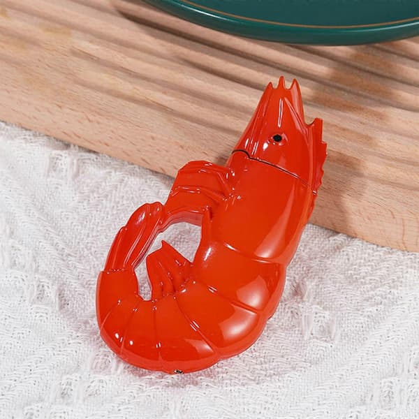 Windproof Blue Flame New And Unique Personality Shrimp Refillable Butane Adjustable Flame Size Lighter Suitable For Gifts Cigars Camping B
