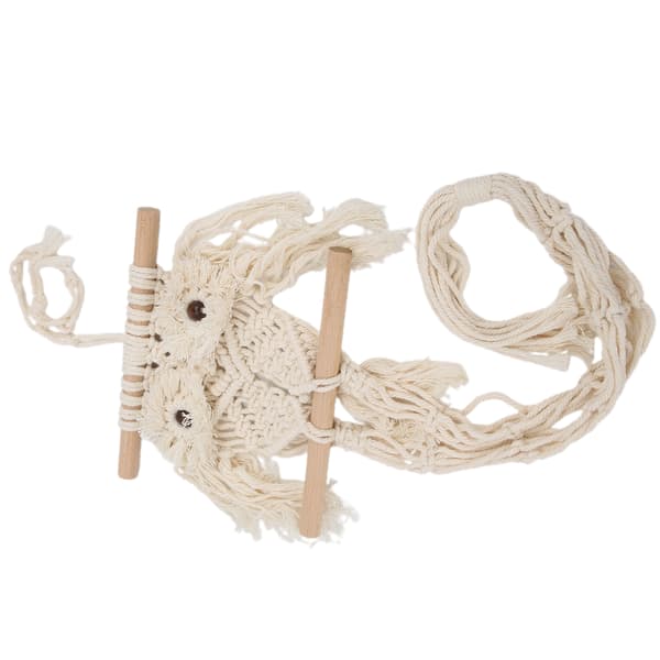 Väggbonad Bomull Boho Makramé Väv Tapestry för Vardagsrum Barnrum Kontor Beige