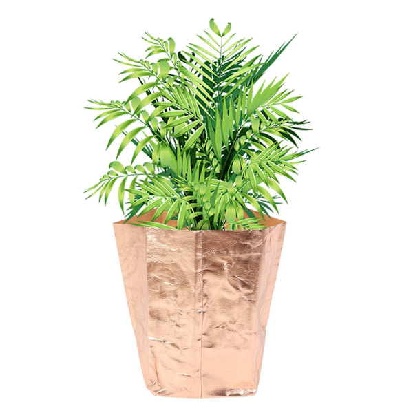 Kraftpapperspåse för plantering, tvättbar, återanvändbar, för trädgård, balkong, roséguld 20x20cm