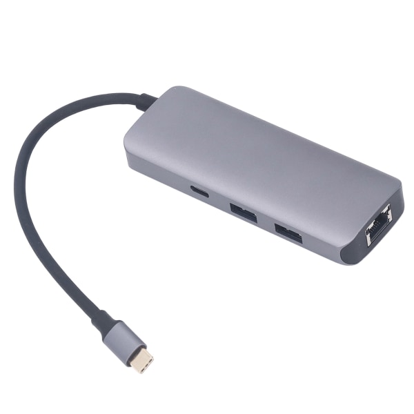 Type-C-telakointiasema Alumiiniseos USB 3.0 RJ45 Monitoiminen telakointiasema Windowsille 6-in-1