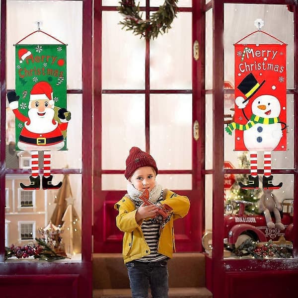 2 stk. God jul-banner Utendørs restaurantveggdekorasjon