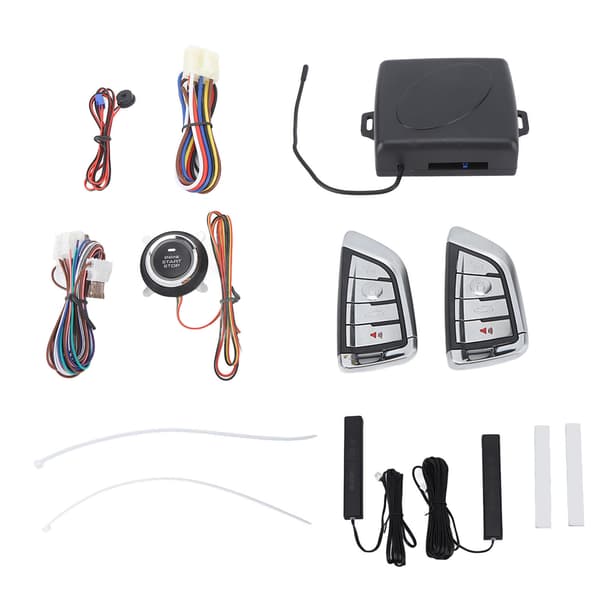 12V Billarmsystem Fjärrkontroll Nyckellös Ingång Tryckstart Kit Universell Fordonssäkerhet
