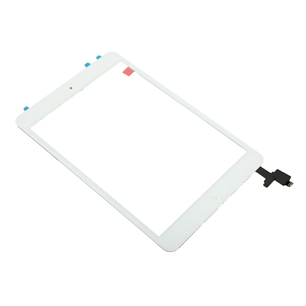 IOS Mini 1 2 Tablet Touch Screen Digitizer Glasmontering med IC Chip Nøgle Integreret Klæbemiddel Hvid