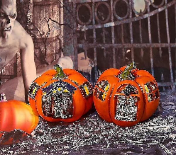 Halloween Hodeskalledekorasjon Gresskar Atmosfærelys