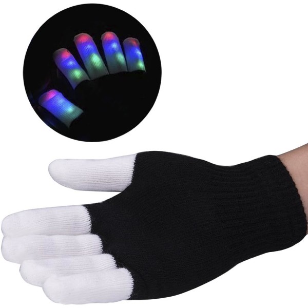 LED-glödande handskar/Färgglada, LED Rave-belysning blinkar/ Multi för fest/klubb/fest/jul/löpning