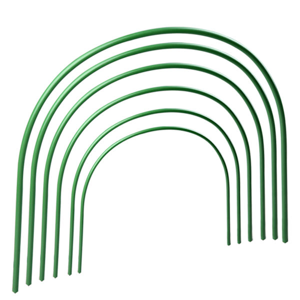 (10 STK) Tjock 0,8 CM bred 25 CM hög 55 CM plastbelagd stålrörsböj böjd trädgårdsvalvbåge för växthus