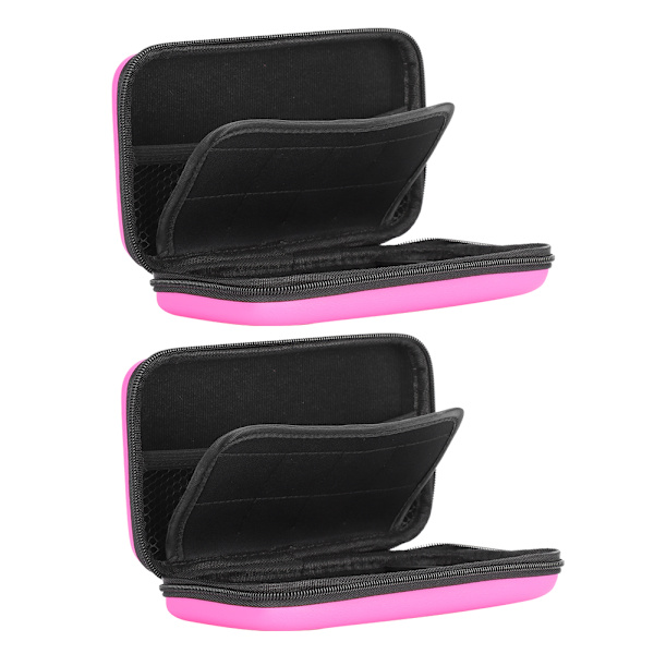 2 st Bärbar Förvaringsväska Bärväska EVA Skyddande Hårdväska för NDSILL/Nintendo 3DSXLPink