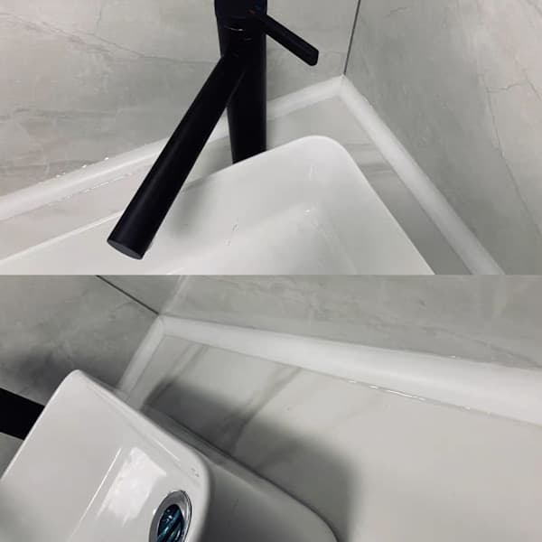 1 m Sealing Strip for Sink and Shower, Waterproof Bathroom Insulation, Bendable Silicone Strip, Splash Guard White