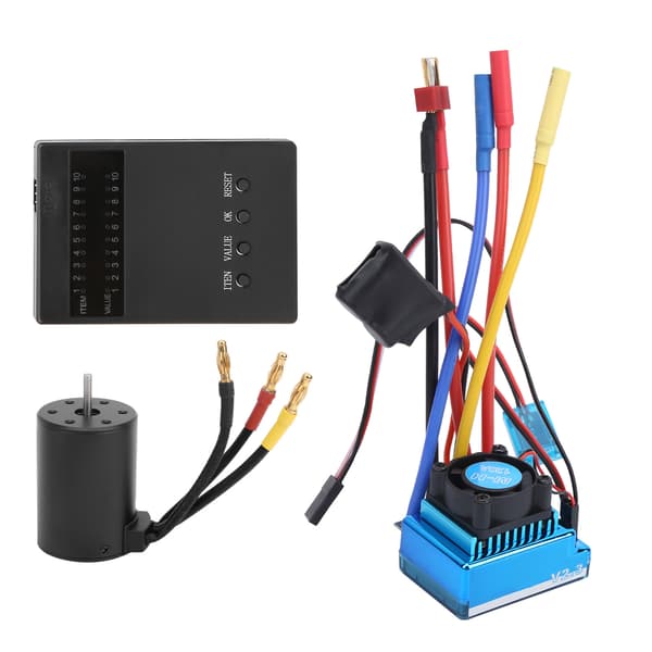 120A børsteløs ESC og 3650 2300KV børsteløs motor med programkort til 1:10 RC bil