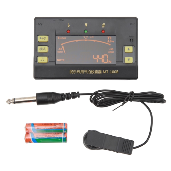 MT 100B 3 i 1 Metronom Tuner Sort Tuner Tone Generator Sort Elektronisk Digital LED Tuner til Guzheng Guqin Erhu Pipa