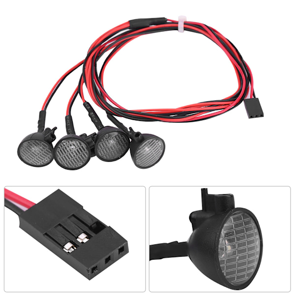 RC-kiipeilijän LED-valopalkin kattovalot lampun lisävaruste Axial scx10 Traxxas trx-4 autolle (valkoinen)