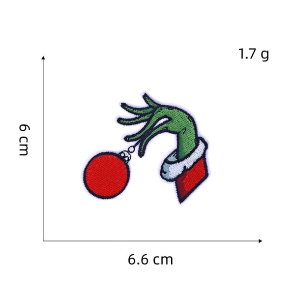 8 stykker julebroderi påstrykningslapp, broderi selvklebende påstrykningslapper Påsydde lappeklistremerker for klær, ryggsekker, jeans, luer, repa