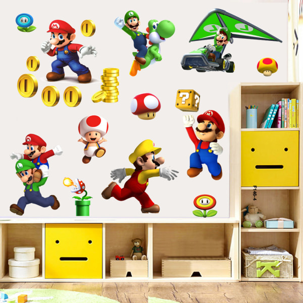 3D Mario baggrundsvægdekoration Mario vægklistermærke Barn