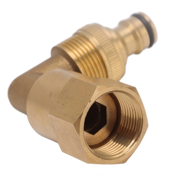 Slangealbuekobling Messing 3/4 tommer Hunngjenger Universal Rotasjon Røralbue Adapter God Tetning Nippelsett for Vanning