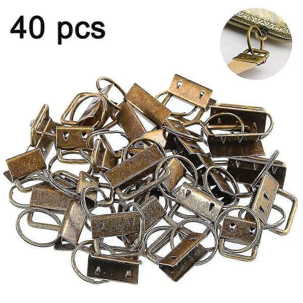 40-pak Nøglering Hardware Med Nøglering, Nøglering Håndledsrem Bomuld Hale Klips Webbing 26mm Green Ancient