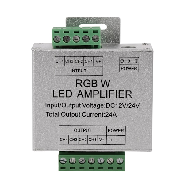 DC12-24V 24A RGBW Signalforstærker med 4-kanals udgang - Aluminiumskal LED-stribe Controller
