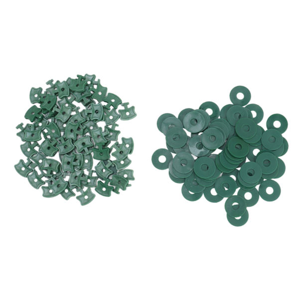 100 stk. Drivhus Twist Clips Plastik Skyggefastgørelsesclips med Skiver til Drivhusisolering Boble Net Wrap