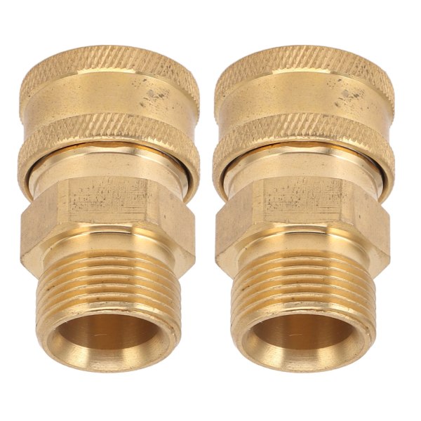 2 stk Pure Copper M22 høytrykksvasker tilpasningsadapter 3/8 tommer NPT hunn til M22 hannadapter indre hull 14 mm/0,55 tommer